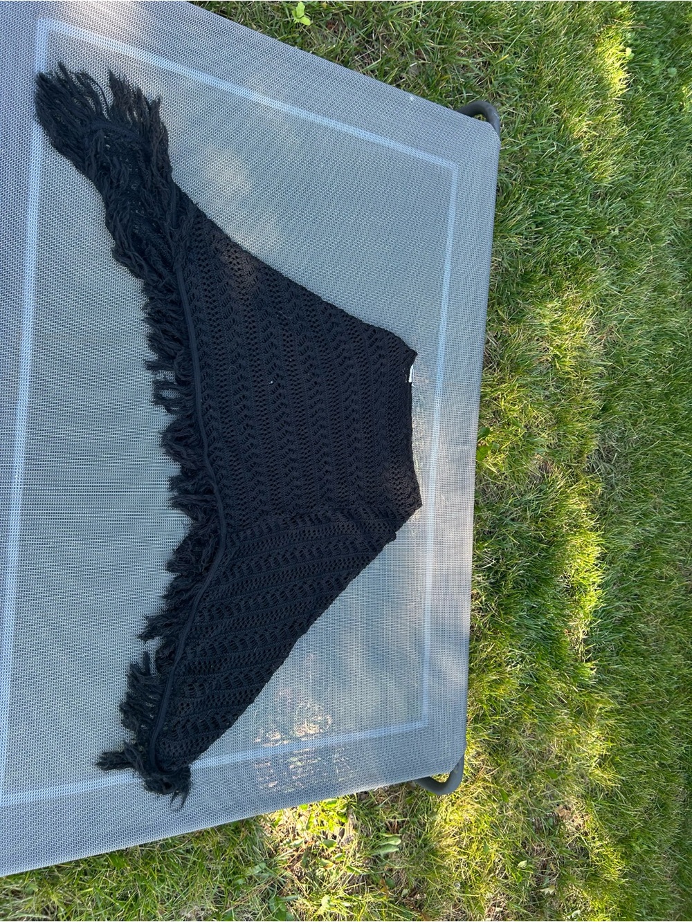 Y2k black crochet poncho by sweet lily - one size cottage whimsy fairy summer - Picture 3 of 7